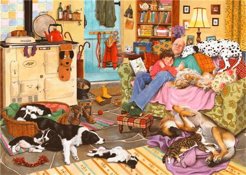 House of Puzzles Dog Tired - 1000 Piece Jigsaw Puzzle