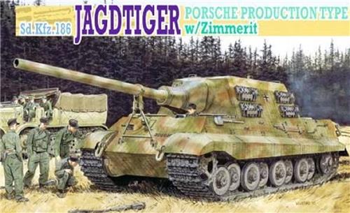 1:35 Dragon 6493 Sd.Kfz.186 Jagdtiger Porsche Production Type w/Zimmerit Plastic Modelbouwpakket