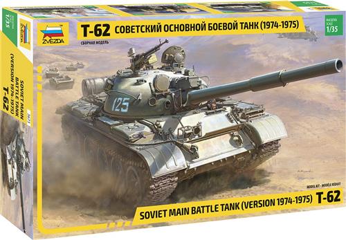 1:35 Zvezda 3673 T-62 Soviet MBT - Version 1974-1975 Plastic Modelbouwpakket