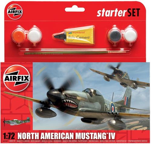 Airfix North American Mustang Iv Starter Set Modelbouwpakket