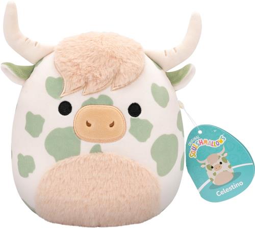 Squishmallows - Celestino - Sage Green Spotted Highland Cow W/Fuzzy Belly 19cm pluche