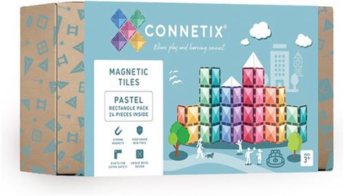 CONNETIX - Magnetisch Tegels - Pastel Rechthoekige Verpakking - 24 Stuks