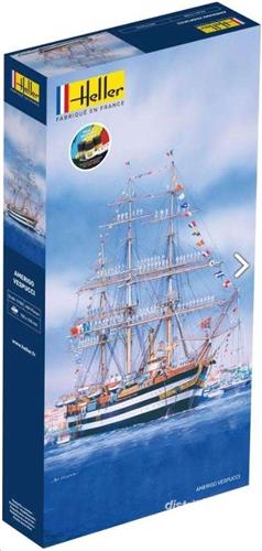 1:150 Heller 58807 Amerigo Vespucci Ship - Starter Kit Plastic Modelbouwpakket