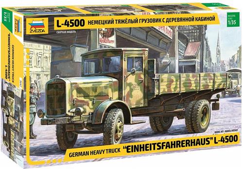 Zvezda German Heavy Truck L4500 'Einheitsfahrerhaus' + Ammo by Mig lijm