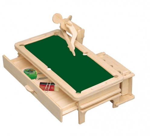 Bouwpakket 3D Houten Puzzel Pennenbak Snooker