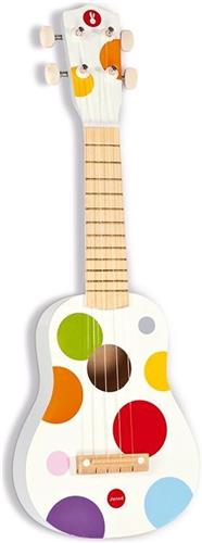 Janod Confetti - Houten Ukelele - Voor Kleine Muzikanten! - Met 4 Nylon Snaren En Een Kleurrijk Ontwerp - Geschikt Vanaf 3 Jaar