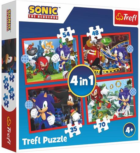 Trefl Trefl - Puzzels - 4in1" - De avonturen van Sonic / SEGA Sonic The Hedgehog"