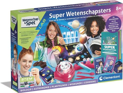 Clementoni Wetenschap & Spel Lab - Girls In Science, wetenschappelijk laboratorium, experimenteerset voor kinderen, 8+ jaar, 66992,Multicolour