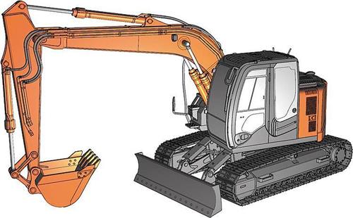 1:35 Hasegawa 66001 Hitachi Bagger Zaxis 135US WM01 Plastic Modelbouwpakket