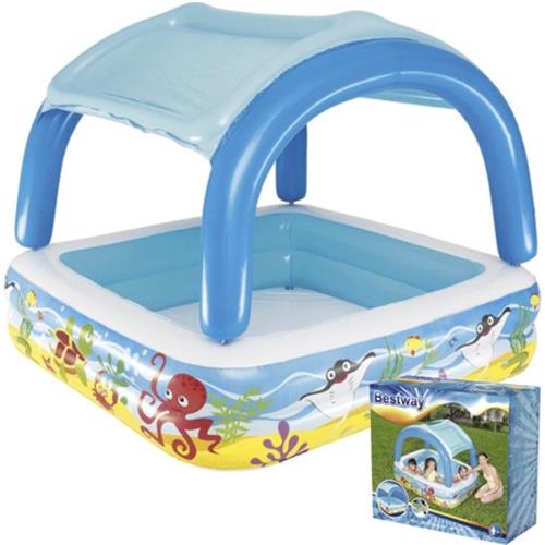 Bestway Kinderzwembad met Luifel - 140x140x114 cm - Perfect voor Zomerse Dagen