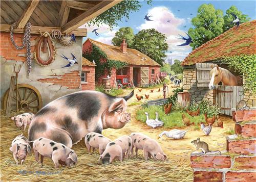 House of Puzzles Poppy's Piglets - BIG 500 Piece Jigsaw Puzzle