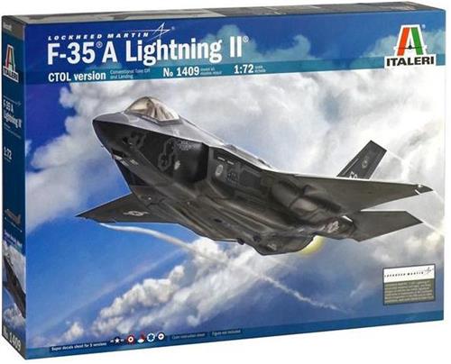 1:72 Italeri 1409 F-35 A Lightning II CTOL version Plastic Modelbouwpakket