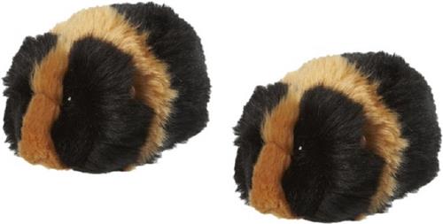 Nature Planet 2x stuks pluche knuffel cavia 13 cm zwart/bruin - knuffeldieren