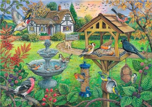 House of Puzzles Bird Table - BIG 500 Piece Jigsaw Puzzle