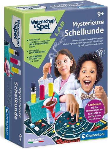 Clementoni Wetenschap & Spel - Mysterieuze Scheikunde - Experimenteerdoos - Mini Laboratorium - met Raadsels en Experimenten - 8+ Jaar