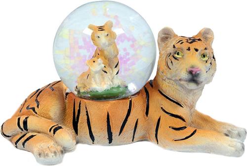 PIA Soft Toys Tijger Bruin Liggend Waterbal - 45 mm - Snowglobe