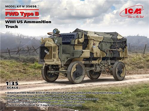 1:35 ICM 35656 FWD Type B - WWI US Ammunition Truck Plastic Modelbouwpakket