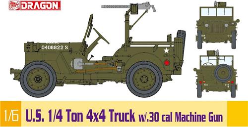 1:6 Dragon 75050 U.S. 1/4 Ton 4x4 Truck w/.30 cal Machine Gun Plastic Modelbouwpakket