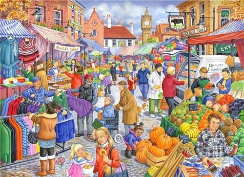 House of Puzzles Market Day - BIG 250 Piece Jigsaw Puzzle