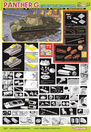 1:35 Dragon 6913 Panther G w/Additional Turret Roof Armor - Premium Edition Plastic Modelbouwpakket