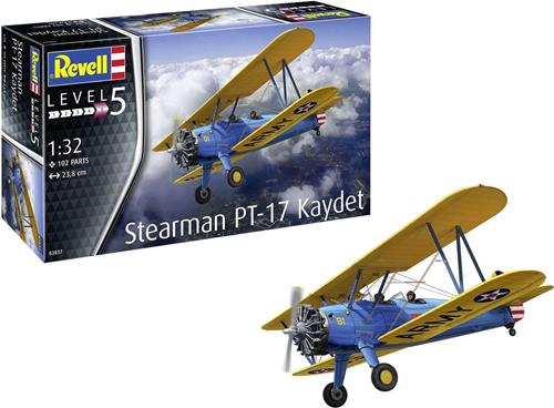 1:32 Revell 03837 Stearman PT-17 Kaydet Plane Plastic Modelbouwpakket