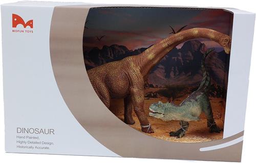 PIA Soft Toys - Brachiosaurus - T-rex Set in Showbox - PVC - 22-35 cm