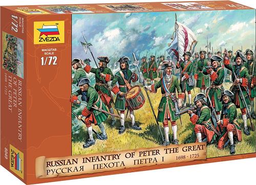 1:72 Zvezda 8049 Russian Infantry of Peter the Great 1698-1725 Plastic Modelbouwpakket