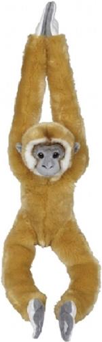 Grote pluche lichtbruine gibbon aap/apen knuffel 98 cm - Hangaap jungledieren knuffels - Speelgoed voor kinderen