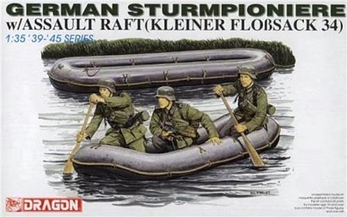 1:35 Dragon 6076 German Sturmpioniere - w/Assault Raft - Kleiner Flossack 34 Plastic Modelbouwpakket