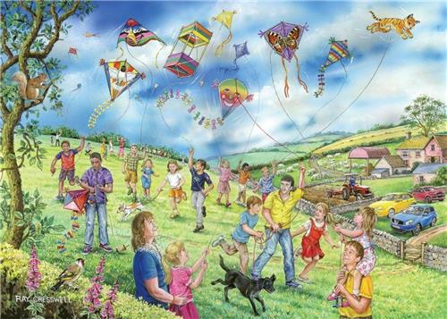 House of Puzzles Let's Go Fly A Kite - BIG 250 Piece Jigsaw Puzzle