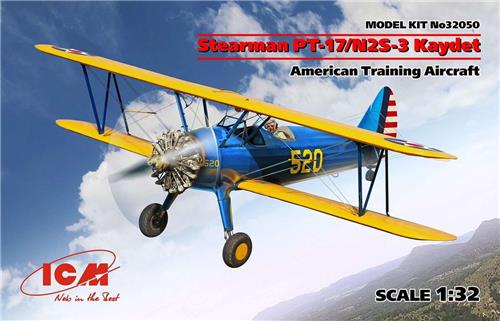 1:32 ICM 32050 Stearman PT-17/N2S-3 Kaydet - American Training Aircraft Plastic Modelbouwpakket