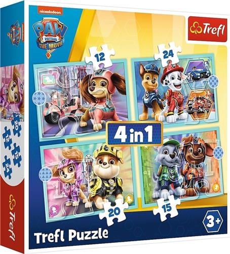 Trefl Paw Patrol 4-in-1 puzzel - 12/15/20/24 stukjes