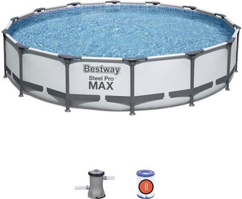 BESTWAY Steel Pro Max bovengronds zwembad - buisvormig - 427 x 84 cm - 2006 L/H patroonreiniger