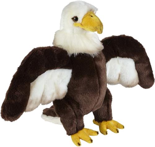 Pluche knuffel dieren Amerikaanse Zeearend roofvogel van 28 cm - Speelgoed knuffels vogels - Leuk als cadeau voor kinderen