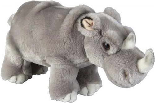 Ravensden - Pluche neushoorn knuffeldier - 28 cm - grijs - Wilde dieren knuffels - Speelgoed voor kinderen