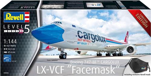 1:144 Revell 03836 Boeing 747-8F Cargolux LX-VCF "Facemask" Plastic kit