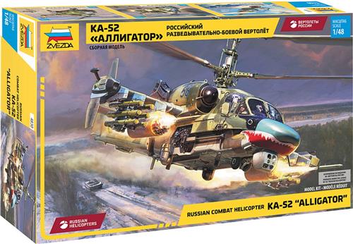 1:48 Zvezda 4830 Russian Combat KA-52 "Alligator" Attack Helikopter Plastic Modelbouwpakket