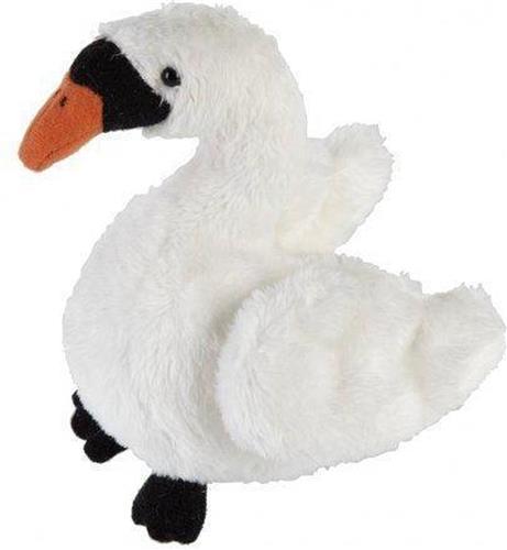 Pluchen knuffeldier - witte zwaan - 15 cm - vogels