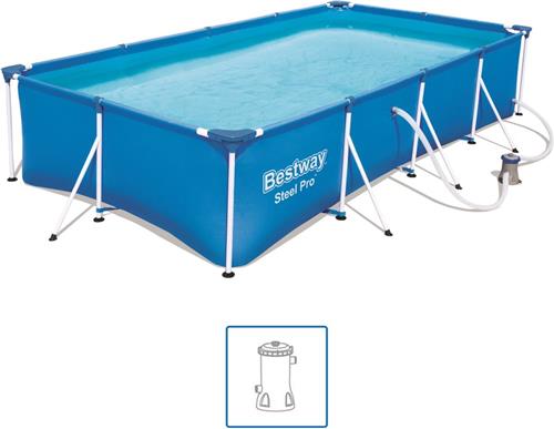 Bestway Steel Pro Zwembadset rechthoekig 400x211x81 cm 56424