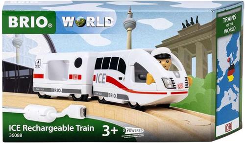 BRIO World - 36088 Treinen van de wereld Oplaadbare ICE-trein | Speeltrein op herlaadbare batterijen voor kinderen vanaf 3 jaar