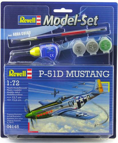 1:72 Revell 64148 P-51D Mustang Plane - Model Set Plastic Modelbouwpakket