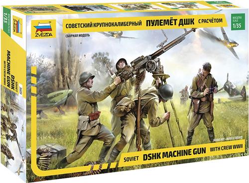 1:35 Zvezda 3609 Soviet DShK Machine Gun with Crew WWII Plastic Modelbouwpakket