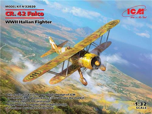 1:32 ICM 32020 CR.42 Falco WWII Italian Fighter Plastic Modelbouwpakket