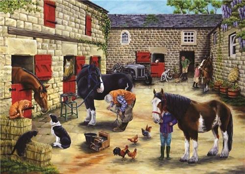 House of Puzzles Farrier's Visit - 500 Piece Jigsaw Puzzle