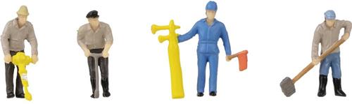 Faller - Railway construction workers & signal horn Figurine set with mini sound effect - FA180238 - modelbouwsets, hobbybouwspeelgoed voor kinderen, modelverf en accessoires