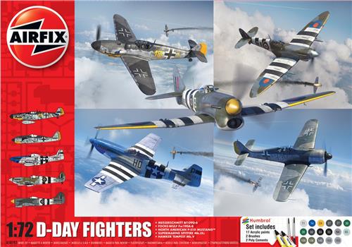 1:72 Airfix 50192 D-Day Fighters - 5 Vliegtuigen - Geschenkset Plastic Modelbouwpakket