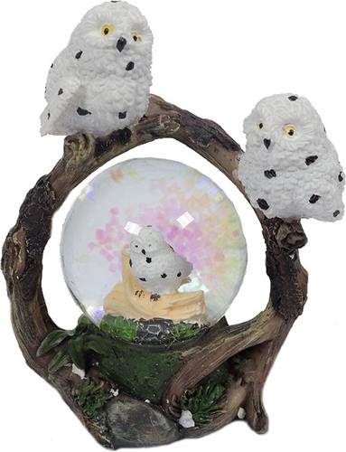 PIA Soft Toys Sneeuwuil waterbal - 45 mm - Snowglobe