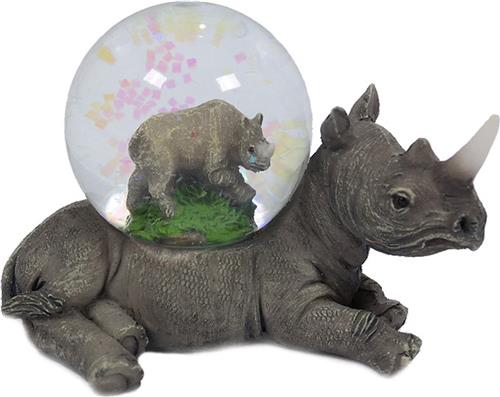 PIA Soft Toys Neushoorn liggend waterbal - 45 mm - Snowglobe