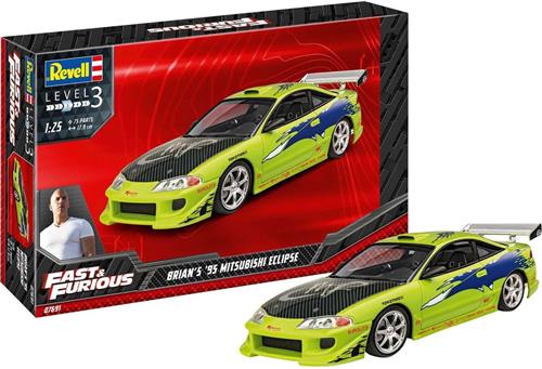 1:25 Revell 07691 Fast & Furious Brian's 1995 Mitsubishi Eclipse Car Plastic Modelbouwpakket