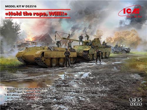 1:35 ICM DS3516 Hold the rope - Willie! 3 Military Vehicles Plastic Modelbouwpakket